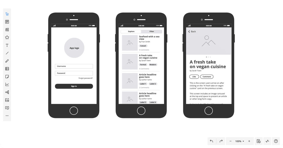 iPhone Wireframe Template