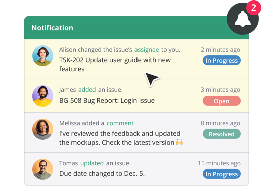 Real-time updates and automatic notifications