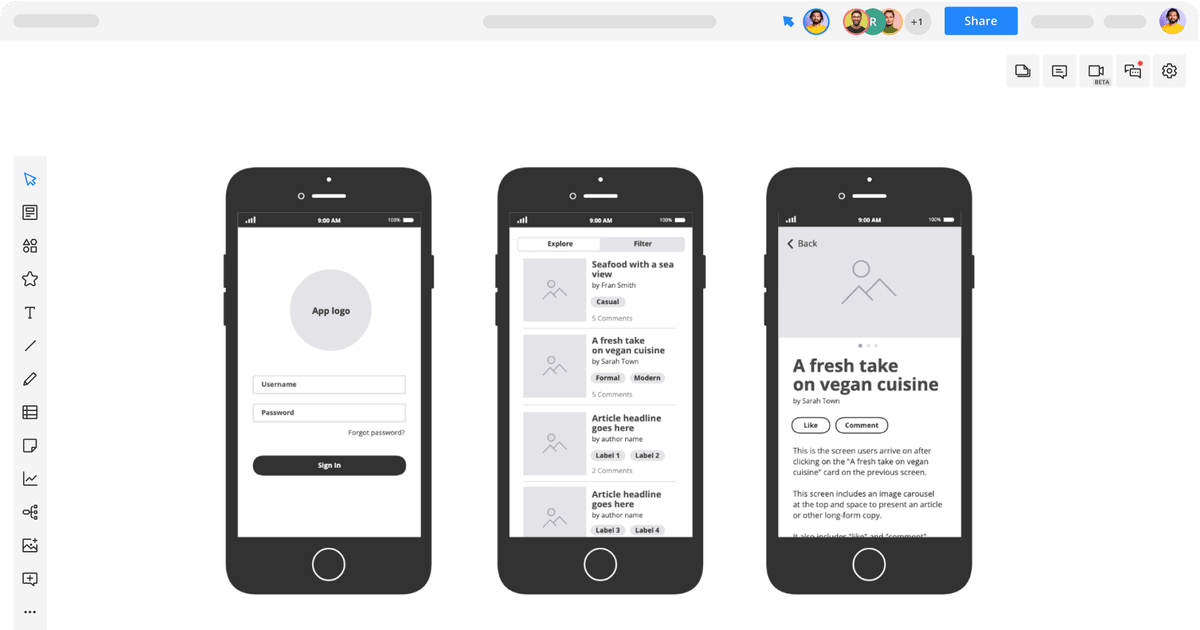 Mobile App Wireframe Template