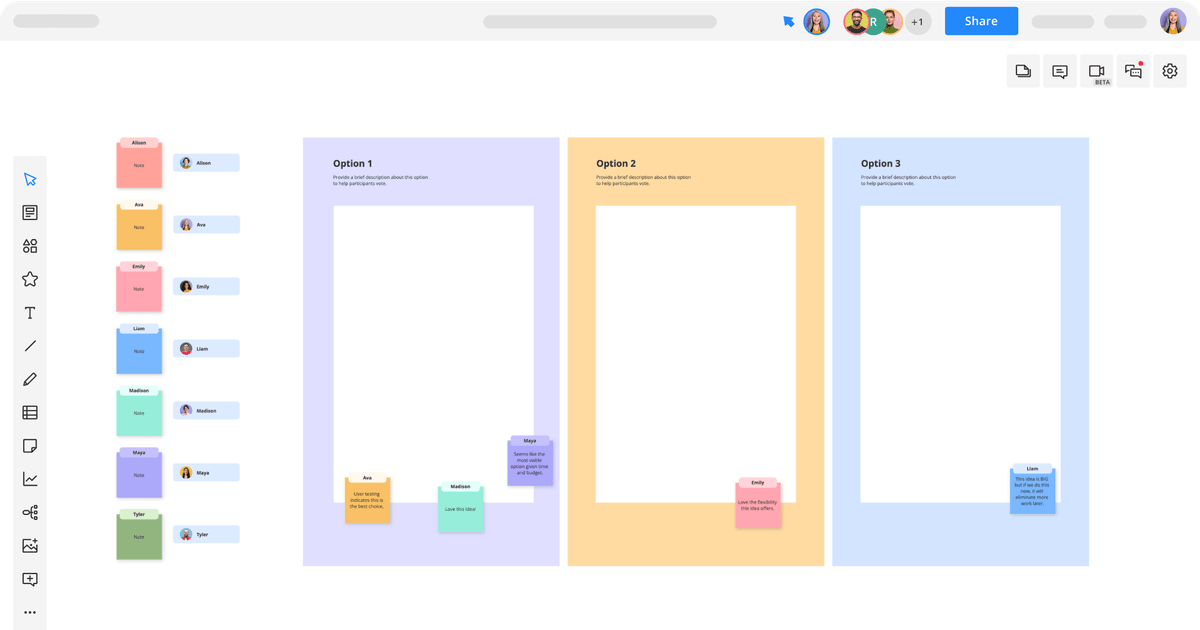 Voting with Sticky Notes Template