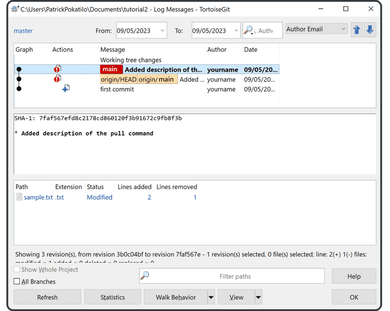 pull Acquire the contents of a remote repository.