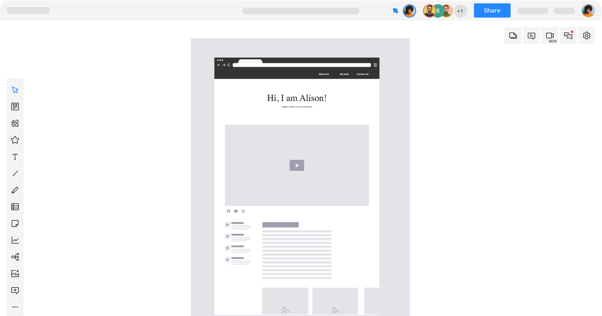 Social Media App Wireframe