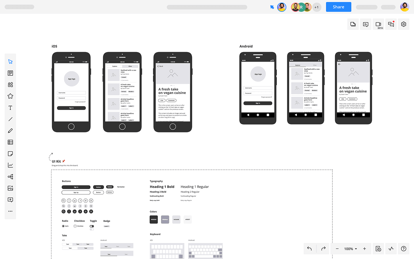 Mobile App Wireframe Template